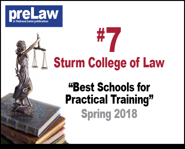 prelaw magazine ranks Denver Law #7 for pratical training