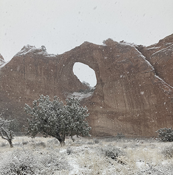 photo of Window Rock in snow