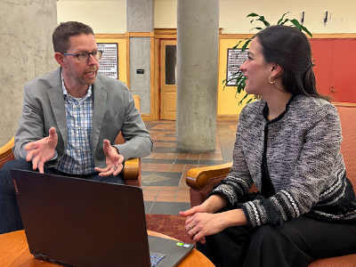 Professor Tim Holbrook and Ana Maria Gutierrez M.