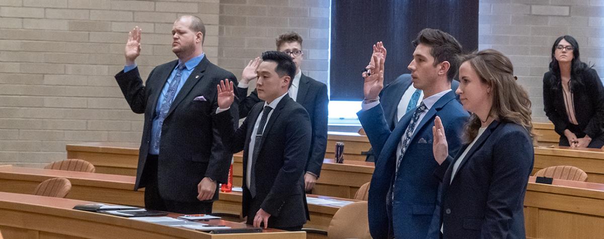Denver Law students taking the oath